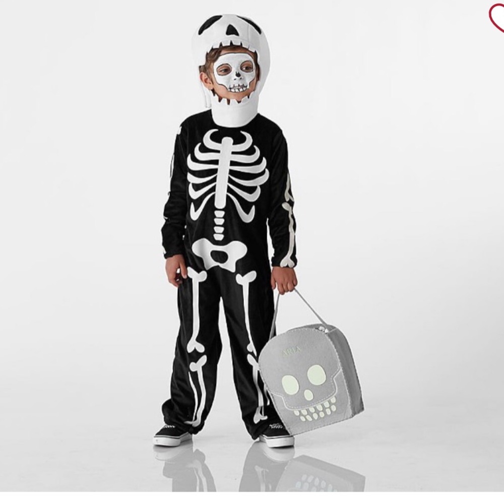 Pottery Barn Glow in the Dark Skeleton Costume